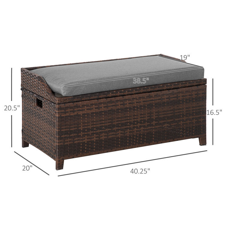 Outdoor wicker storage bench new arrivals